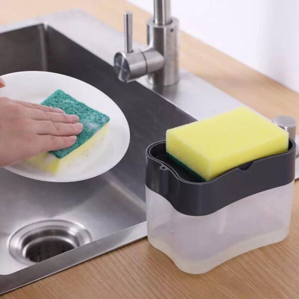 Portable Soap Pump Dispenser & Sponge Holder for Kitchen Dish Soap Dispenser - Image 2