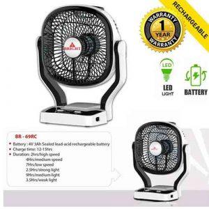 Bright Rechargeable Mini Fan With Light (BR-69RC)