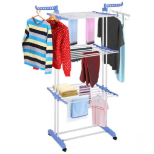 Three Layer Laundry Clothes Drying Rack With Hanger Fold able Stainless Steel | INeedz K385