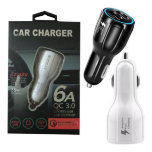 6A Car Fast Charging Adapter 2-Ports- 35w