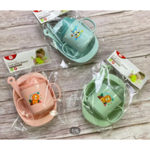 4 IN 1 Feeding plate spoon frok mug Set For Babies