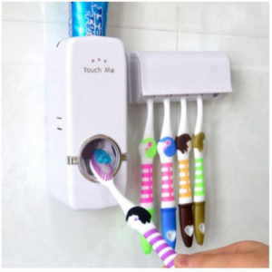 Automatic Toothpaste Dispenser with Toothbrush Holder