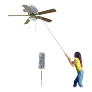 Foldable Microfiber Fan Cleaning Duster Steel Body Flexible for Quick and Easy Cleaning of Home, Kitchen, Car, Ceiling, and Office Fan Cleaning Brush with Long Rod (Full)