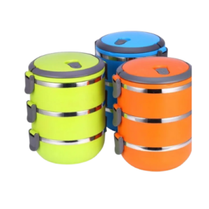 An image of a stainless steal lunch box