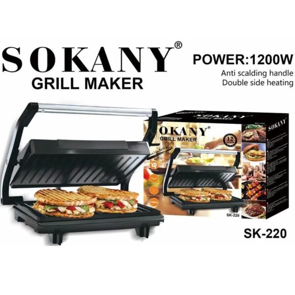Sokany Grill Maker 1200W SK 220 - Image 2