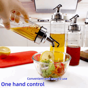 Kitchen Condiment Pot Oil Vinegar Dispenser Soy Sauce Bottle Sauce Dispenser Glass 500ml