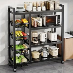 4 Tier Heavy Duty Kitchen Bakers Rack with Wheels