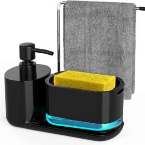 Dish Soap Dispenser 4-in-1 Organizer for Kitchen Sink Countertop