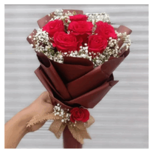 6 Roses bunch with B.B
