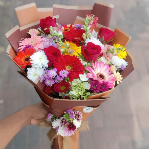 Colorful Mix Flower Bunch - Quickee Colorful Flower