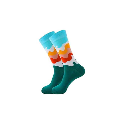 01 Pairs Geometric Lattice Colorful Men's Socks OP 4 - Quickee 01 Pairs Geometric Lattice Colorful Men's Socks
