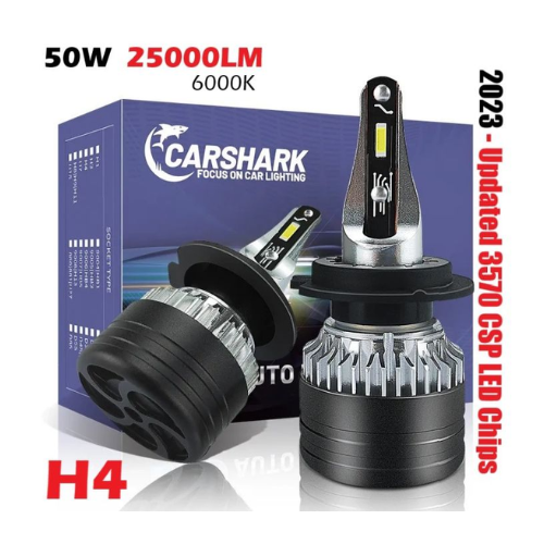 Carshark H4 50W 25000LM Hi-Lo Beam Headlight - Quickee Carshark H4 50W 25000LM Hi-Lo Beam Headlight