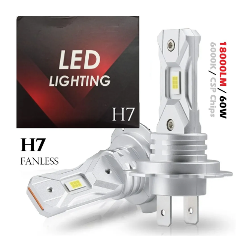 2 Pcs Fanless H7 18000LM 60W LED Bulb - Quickee 2 pcs Fanless H7 18000LM 60W LED Bulb