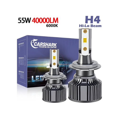 Carshark H4 55W 40000LM Hi-Lo Beam Headlight - Quickee Carshark H4 55W 40000LM Hi-Lo Beam Headlight