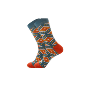 01 Pairs Geometric Lattice Colorful Men's Socks