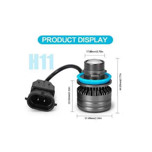 Carshark Turbo H8 H9 H11 16jp LED Headlight Bulbs - Quickee Carshark Turbo H8 H9 H11 Mini Lens Bulb