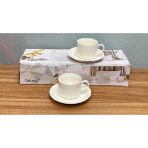 Galaxy White Cup & Saucer