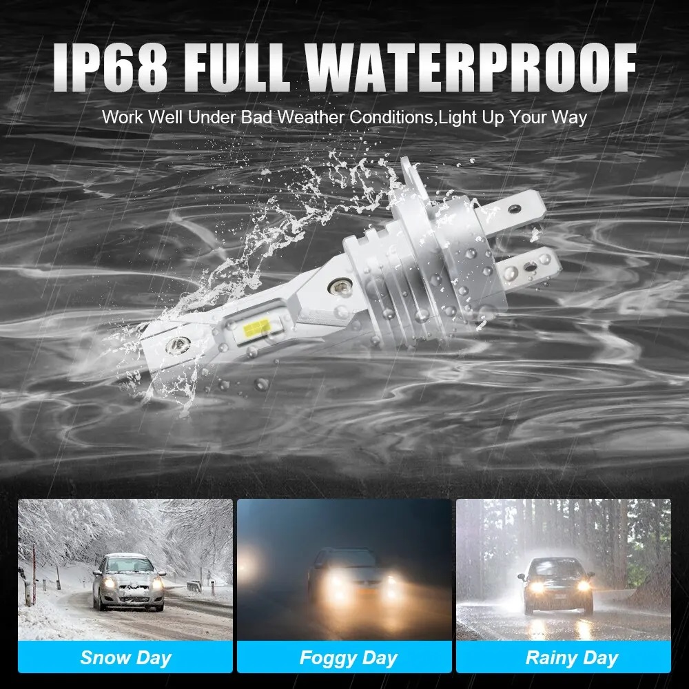 2 Pcs Fanless H7 18000LM 60W LED Bulb - Quickee 2 Pcs Fanless H7 18000LM 60W LED Bulb - Image 6