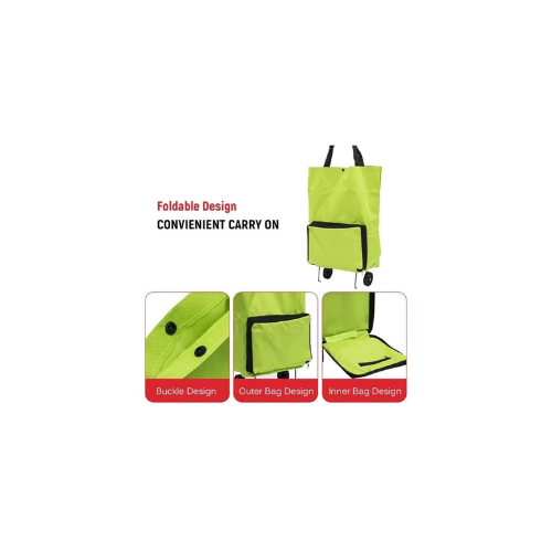 Foldable Shopping Trolley Bag with Wheels - Quickee Foldable Shopping Trolley Bag with Wheels