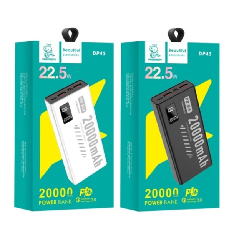 Denem DP45 22.5W 20000mAh Power Bank - Quickee Denem DP45 22.5W 20000mAh Power Bank