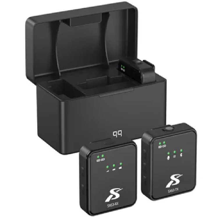 SX63 Wireless Clip Microphone with Charging Case - Quickee SX63 Wireless Clip Microphone with Charging Case