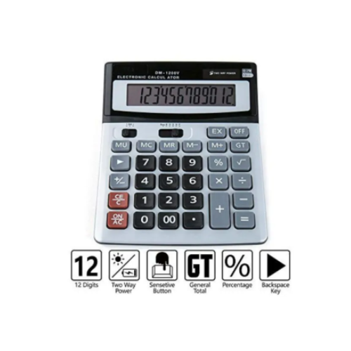 DM-1200V Large Display Desktop Calculator - Quickee DM-1200V Large Display Desktop Calculator