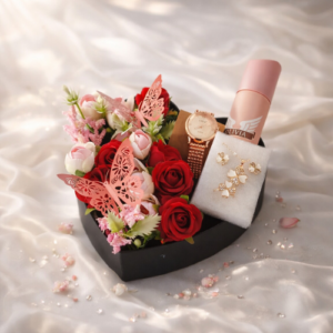 Golden Blush Heart Gift Box