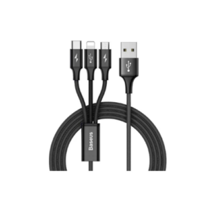 BASEUS Rapid Series 3 In 1 Cable USB To iPhone + Type-C + Micro 3A 1.2M CAMLT-SU01
