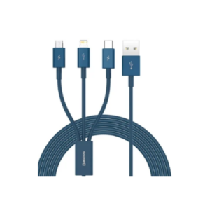 Baseus 3 in 1 Superior Series Fast Charging Data Cable USB To Micro + Lightning + Type-C 3.5A 1.5M CAMLTYS-02