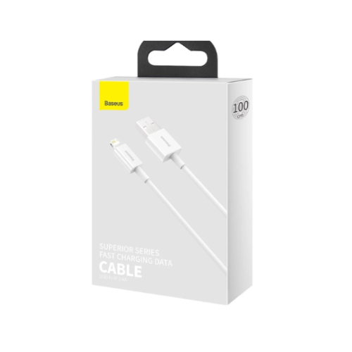 Fast Charging Data Cable To iPhone 2.4A 2M - Quickee BASEUS Superior Series Fast Charging Data Cable USB To iPhone 2.4A 2M CALYS-C01