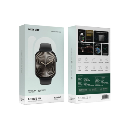 Green Lion Active49 49mm Smartwatch Black - Quickee Green Lion Active49 49mm Smartwatch Black – GNAT49MSWBK