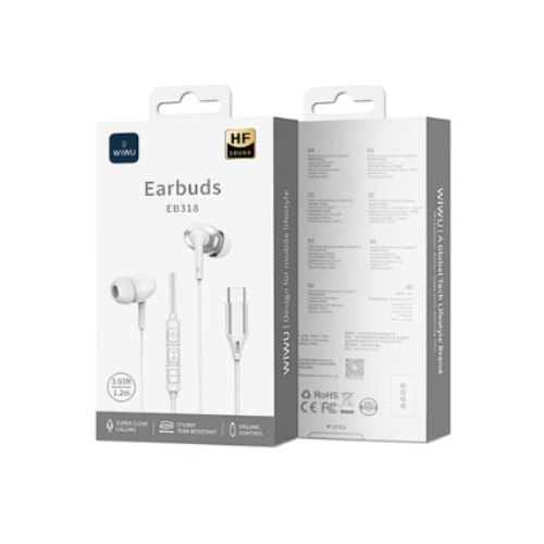 WiWU EB318 Type-C Stereo Wired Earphone - Quickee WiWU EB318 Type-C Stereo Wired Earphone