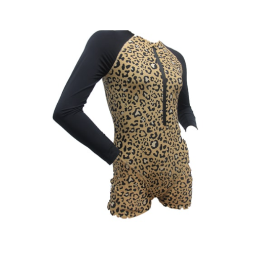 Half Body Swimsuite Long Sleeve Leopard - Quickee Half Body Swimsuite Long Sleeve Leopard - Image 2