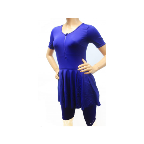 Ladies Frill Swim Suit Long Skirt Indigo - Quickee Ladies Frill Swim Suit Long Skirt Indigo