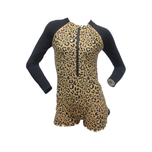 Half Body Swimsuite Long Sleeve Leopard - Quickee Half Body Swimsuite Long Sleeve Leopard
