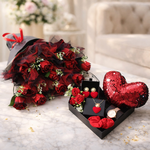 Crimson Heart Luxe Gift Box - Quickee Crimson Heart Luxe Gift Box