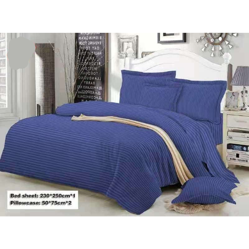 Egyptian Strips Bed Sheet with 2 Pillow Covers (Super King Size) - Quickee Egyptian Strips Bed Sheet with 2 Pillow Covers (Super King Size)