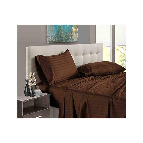 Egyptian Strips Bedsheet with 2 Pillow Covers (Super King Size) - Quickee Egyptian Strips Bedsheet With 2 Pillow Covers (Super King Size)