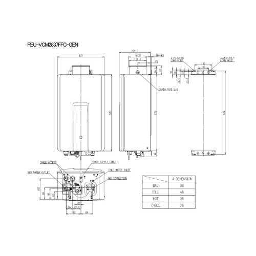 REU-VCM2837FFC-GEN Heavy Duty Gas Powered Water Heaters (Internal) - Quickee REU-VCM2837FFC-GEN Heavy Duty Gas Powered Water Heaters (Internal)