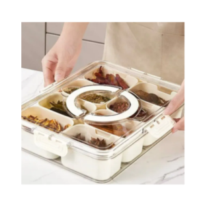 Food-Grade Sealed Storage Box (8 Grids with Drain)