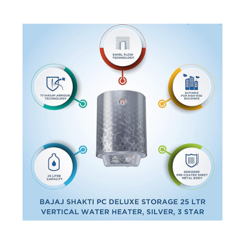 SHAKTHI DELUX 25L|BAJAJ SHAKTHI Water Heater 25L - Quickee Bajaj Shakti Deluxe 25L Vertical Water Heater