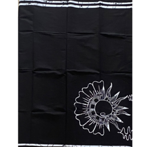 Black Batik Sarong with White Design