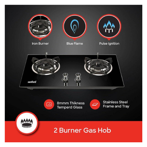 Sanford 2 Burner Gas Hob - SF5403GC - Quickee Sanford 2 Burner Gas Hob - SF5403GC