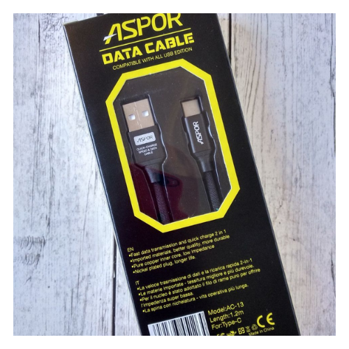 Aspor AC 13 Fast Charging Type-C Cable - Quickee Aspor AC 13 Fast Charging Type-C Cable