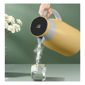 Smart Digital Display Glass Insulated Thermos Flask 2L with Smart LED Lid