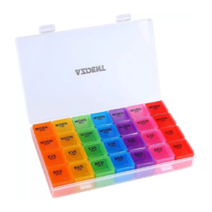 Four Compartments Daily Pill Organizer/Storage Multi Color