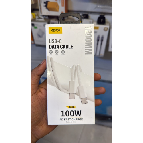 ASPOR A011 100W Type - C to Type - C Cable 1.2m - Quickee ASPOR A011 100W Type - C to Type - C Cable 1.2m