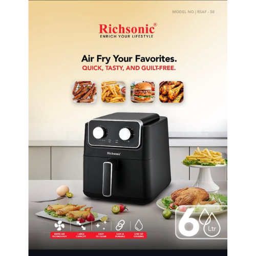Richsonic AirFryer 6Ltr- RSAF 58 - Quickee Richsonic AirFryer 6Ltr- RSAF 58
