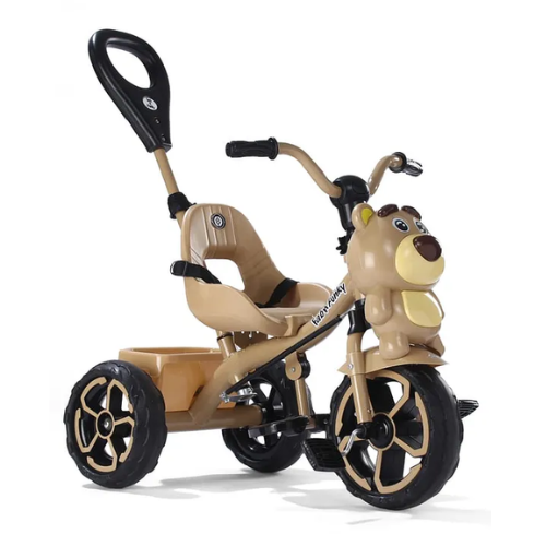 Teddy Face Plug & Play Tricycle with Parental Push Handle- TS7886P - Quickee Teddy Face Plug & Play Tricycle with Parental Push Handle- TS7886P